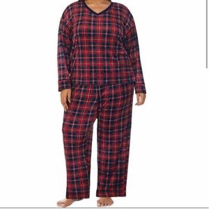 Nautica Ladies Fleece Pajama V-neck long sleeve top and Pant bottom Set